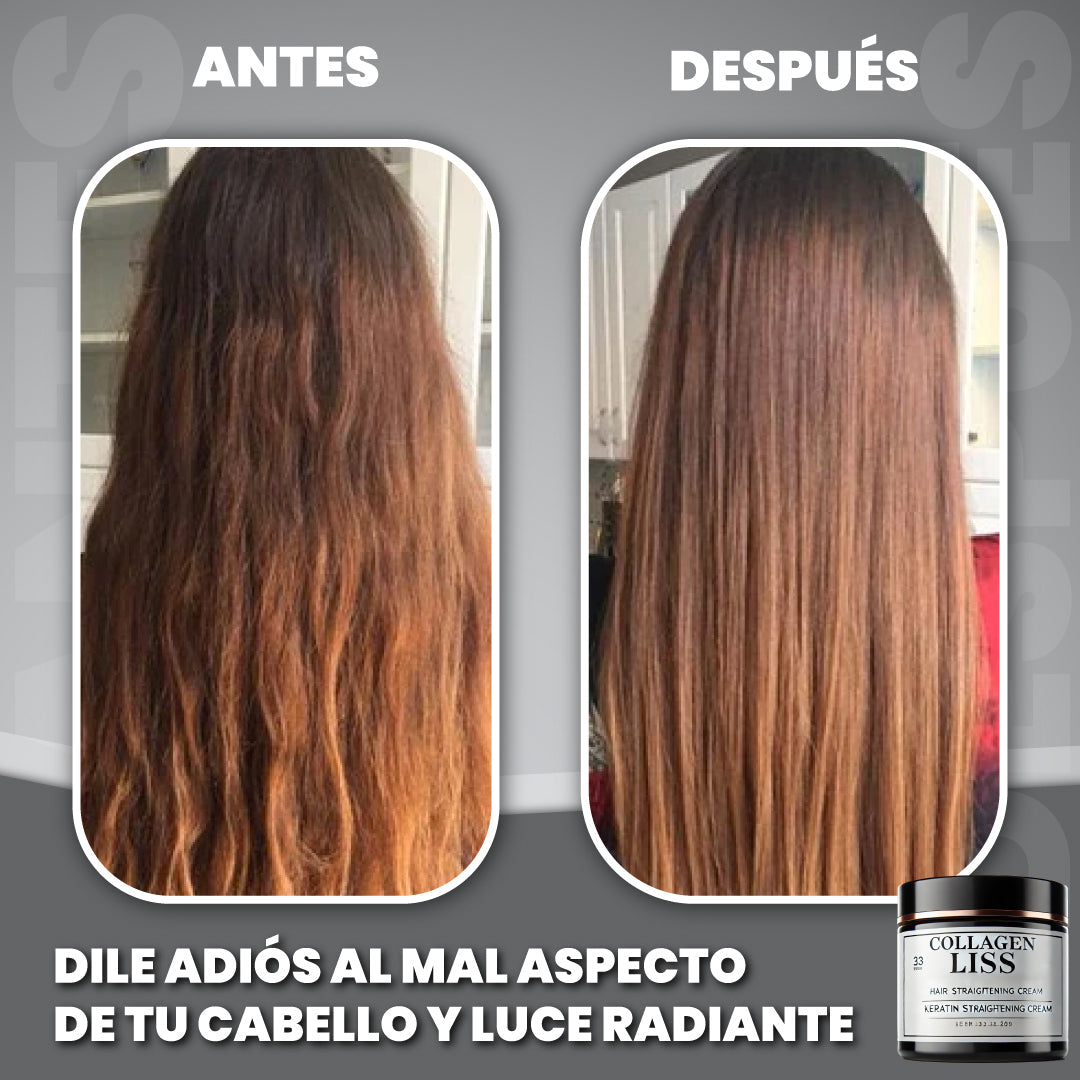 Crema capilar de keratina para alisar el cabello - Collagen Liss™